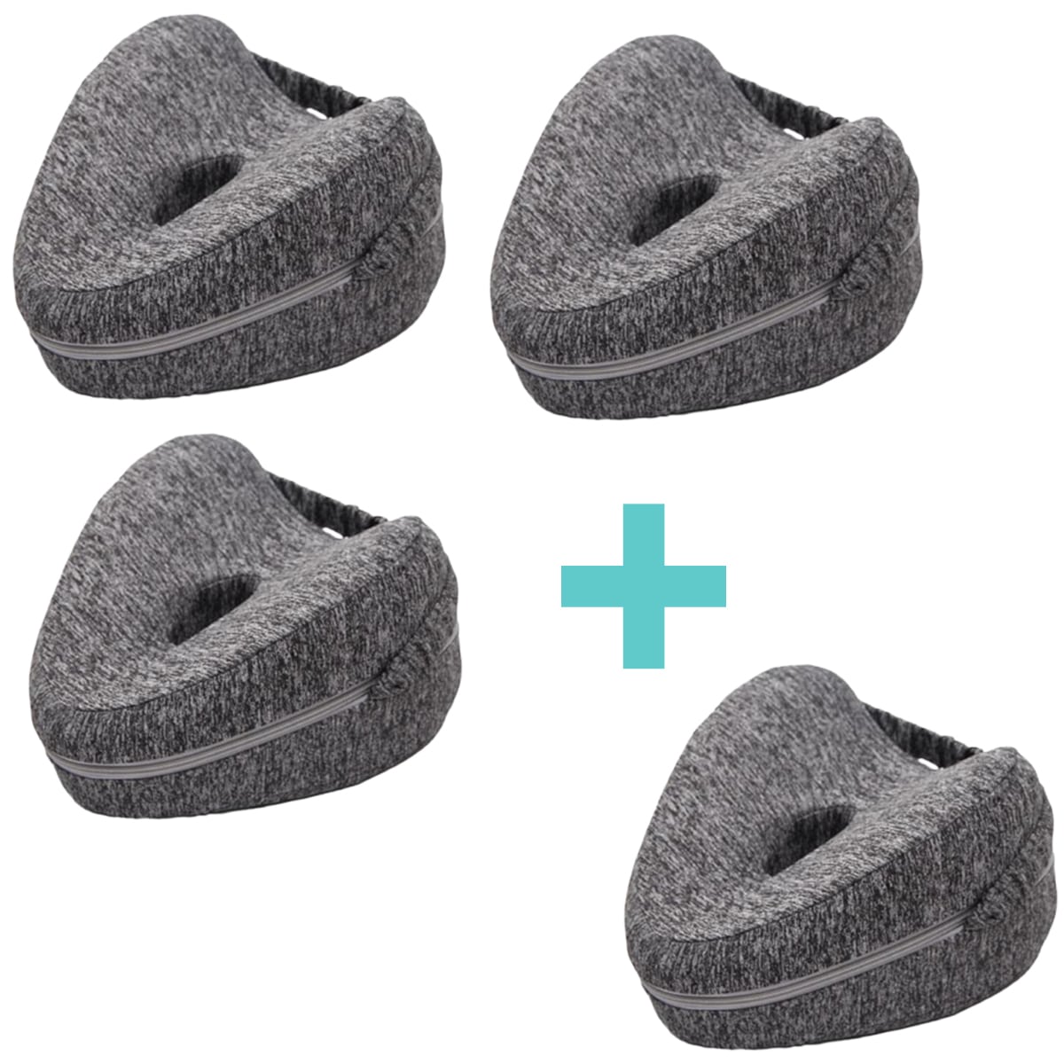 Ergonomisches Kniekissen in Herzform aus Memory-Foam, ideal für Seitenschläfer zur Unterstützung von Hüfte und Knie.
