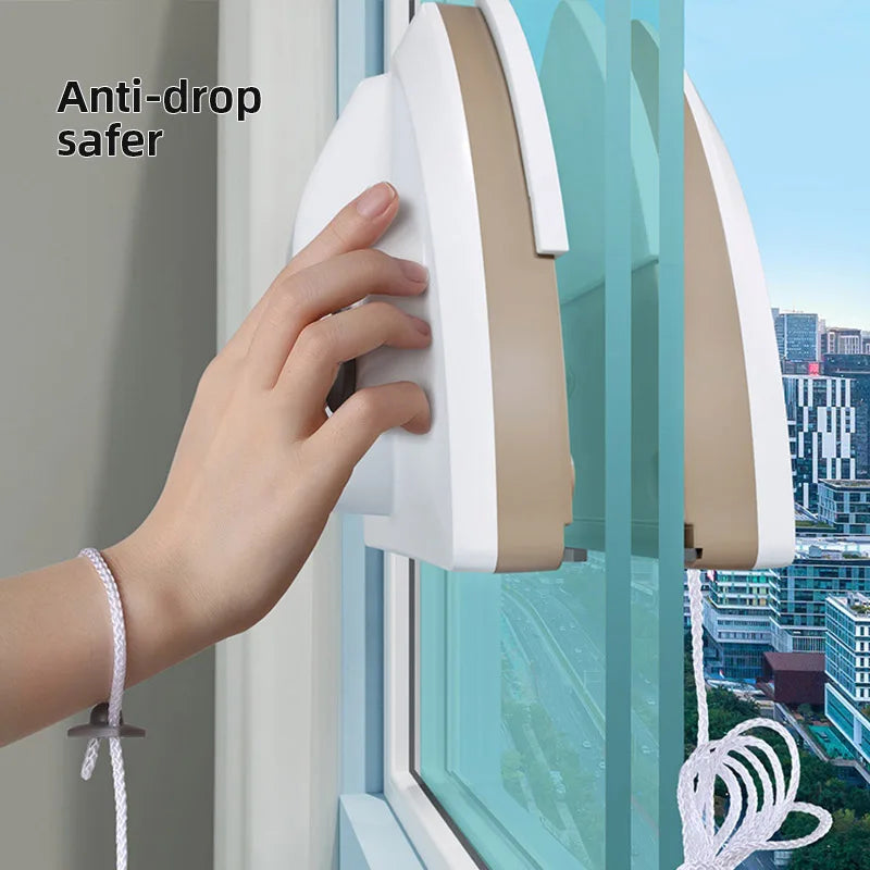 "GLASPURE Magnetischer Fensterreiniger in Blau, doppelseitig, für Innen- und Außenglas, streifenfreie Reinigung"