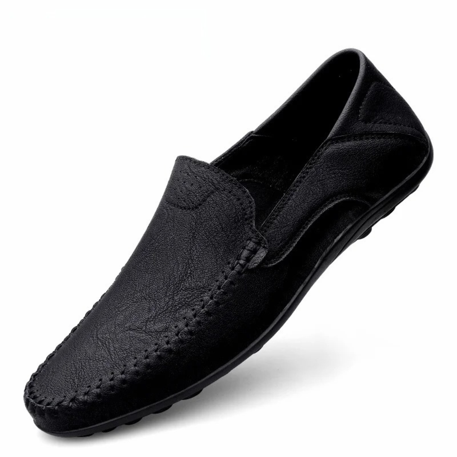 Svarte skinn loafers