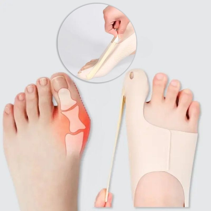"Hallux-Valgus-Korrektor aus weichem, atmungsaktivem Material bietet Komfort und Ausrichtung für schmerzfreie Schritte"