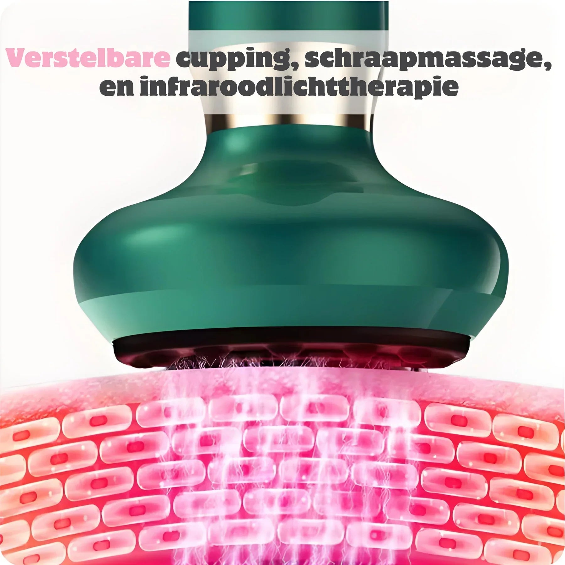 "Hautstraffendes Cellulite-Massagegerät, kompakt, weiß, mit Cupping und Infrarotfunktion für effektive Fettverbrennung."