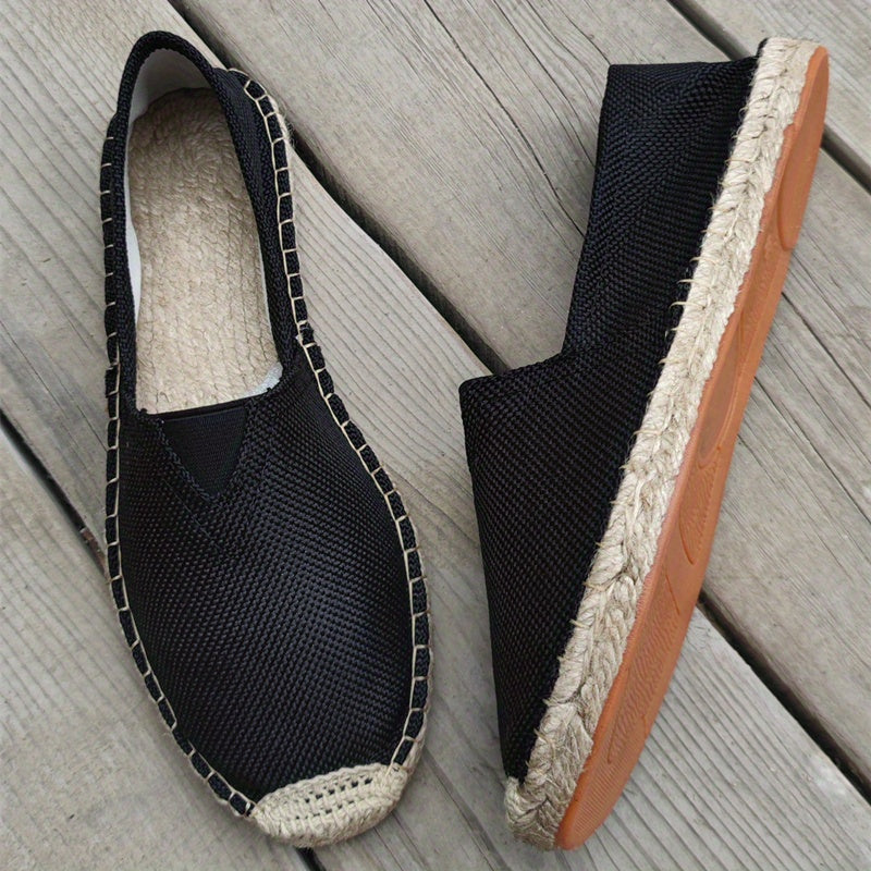 Herre Espadrilles Loafers i beige, elegante, lette, pustende, ideelle for sommer og allsidige anledninger, nærbilde