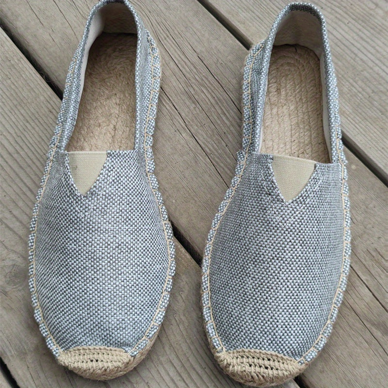 "Herren Espadrilles Loafers Beige, elegant, leicht, atmungsaktiv, ideal für Sommer und vielseitige Anlässe, nahaufnahme"