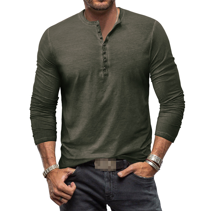 "Herren Henley Langarmshirt, bequem, stilvoll, vielseitig, in verschiedenen Farben, perfekter Sitz, ideal für Alltag"