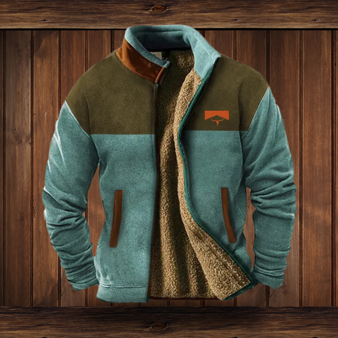 "Herren Merino-Fleecejacke in Blau - atmungsaktiv, windabweisend, ideal für Outdoor im Frühling, Herbst und Winter"