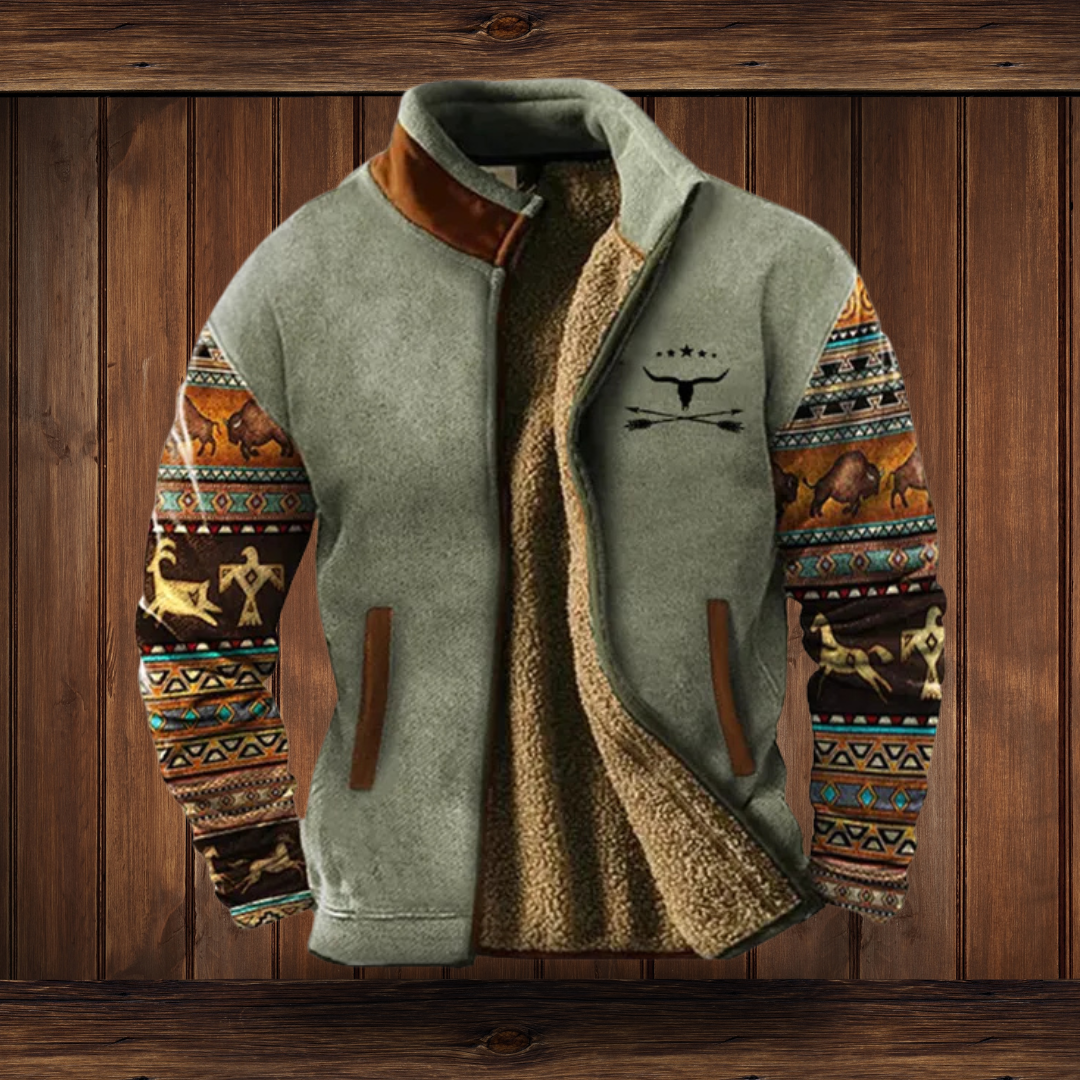 "Herren Merino-Fleecejacke in Blau - atmungsaktiv, windabweisend, ideal für Outdoor im Frühling, Herbst und Winter"
