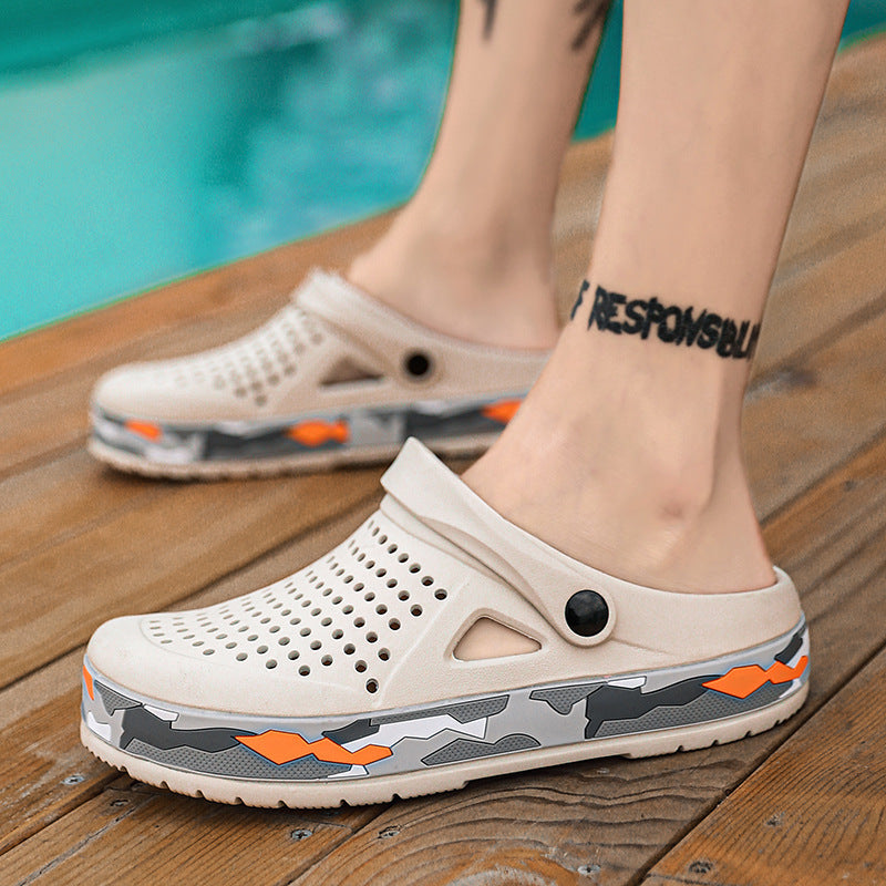 "Herren Outdoor Slip-On Clogs in Camouflage mit rutschfester Sohle, vielseitig für Abenteuer und stilvollen Komfort"