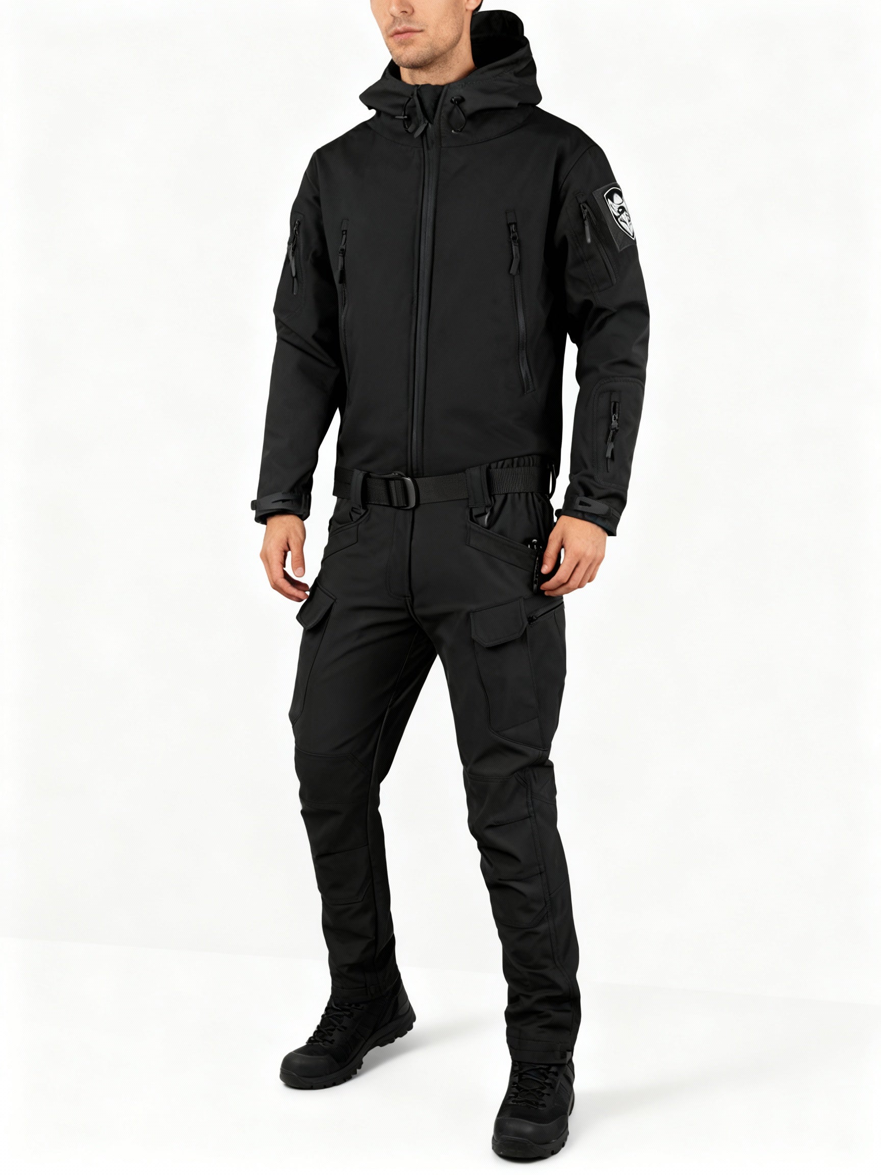 "Herren Outdoor-Jacke mit Fleece, atmungsaktiv, wasserfest, mit Reißverschluss und Kapuze, ideal für Abenteuer."