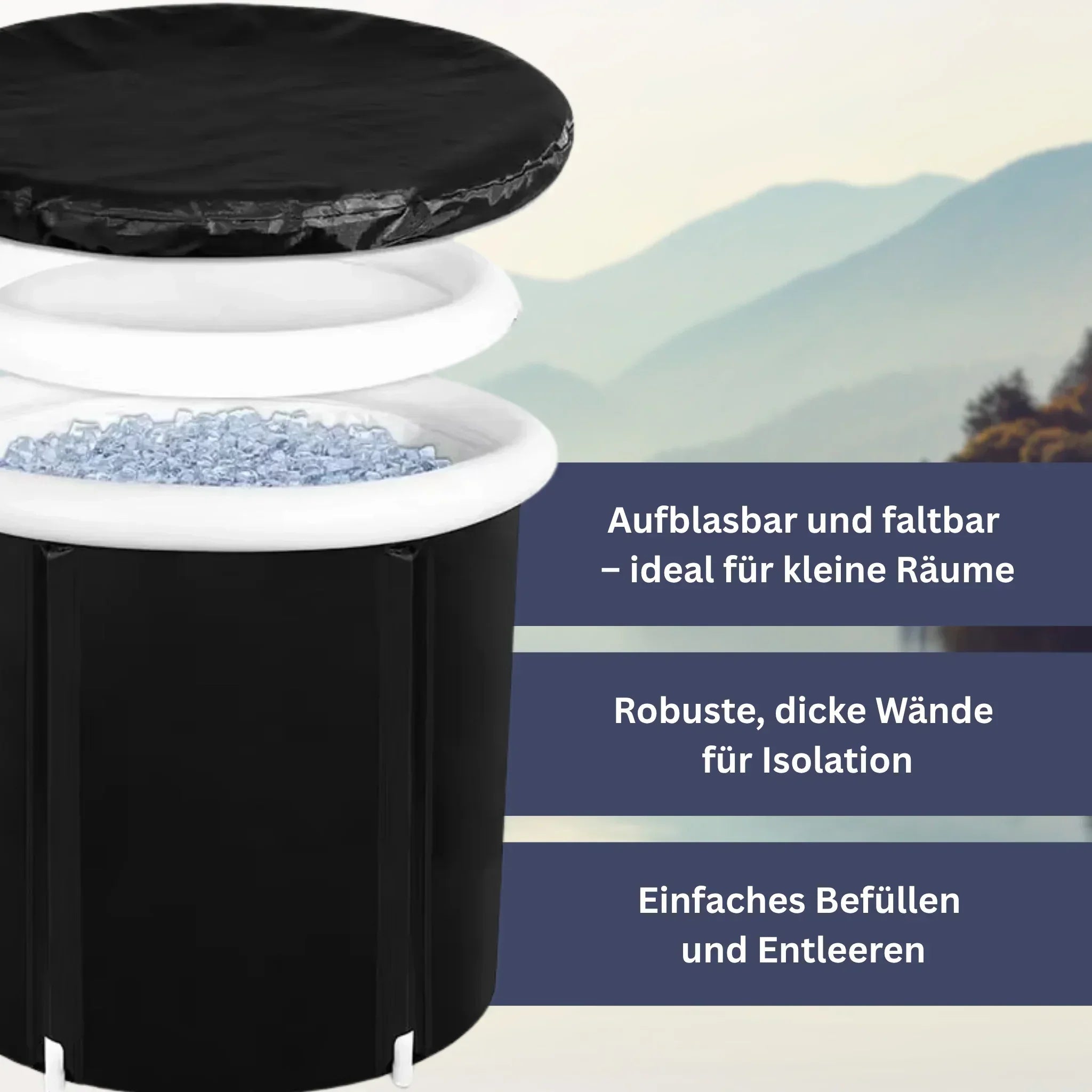 Hochwertiges Eisbad ColdZen 2.0 für Kältetherapie und Erholung, ideal für Sportler zur Muskelregeneration nach dem Training.