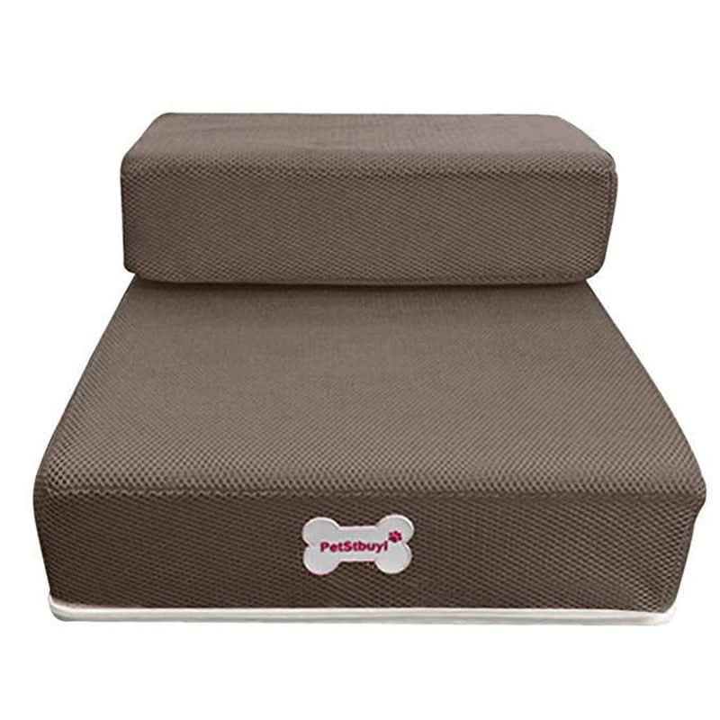 "Hundetreppe DOGSTEP PRO in Beige mit weicher, rutschfester Oberfläche für sicheres Aufsteigen kleiner Haustiere auf Sofa ode