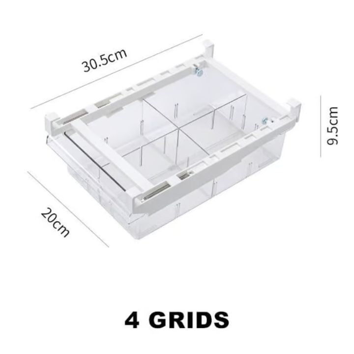 "Kühlschrank-Organizer platzsparend, BPA-frei, transparent, Schubladen für Eier, Obst, Gemüse effizient ordnen."
