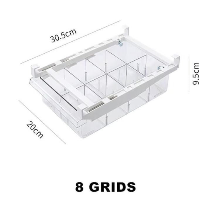"Kühlschrank-Organizer platzsparend, BPA-frei, transparent, Schubladen für Eier, Obst, Gemüse effizient ordnen."