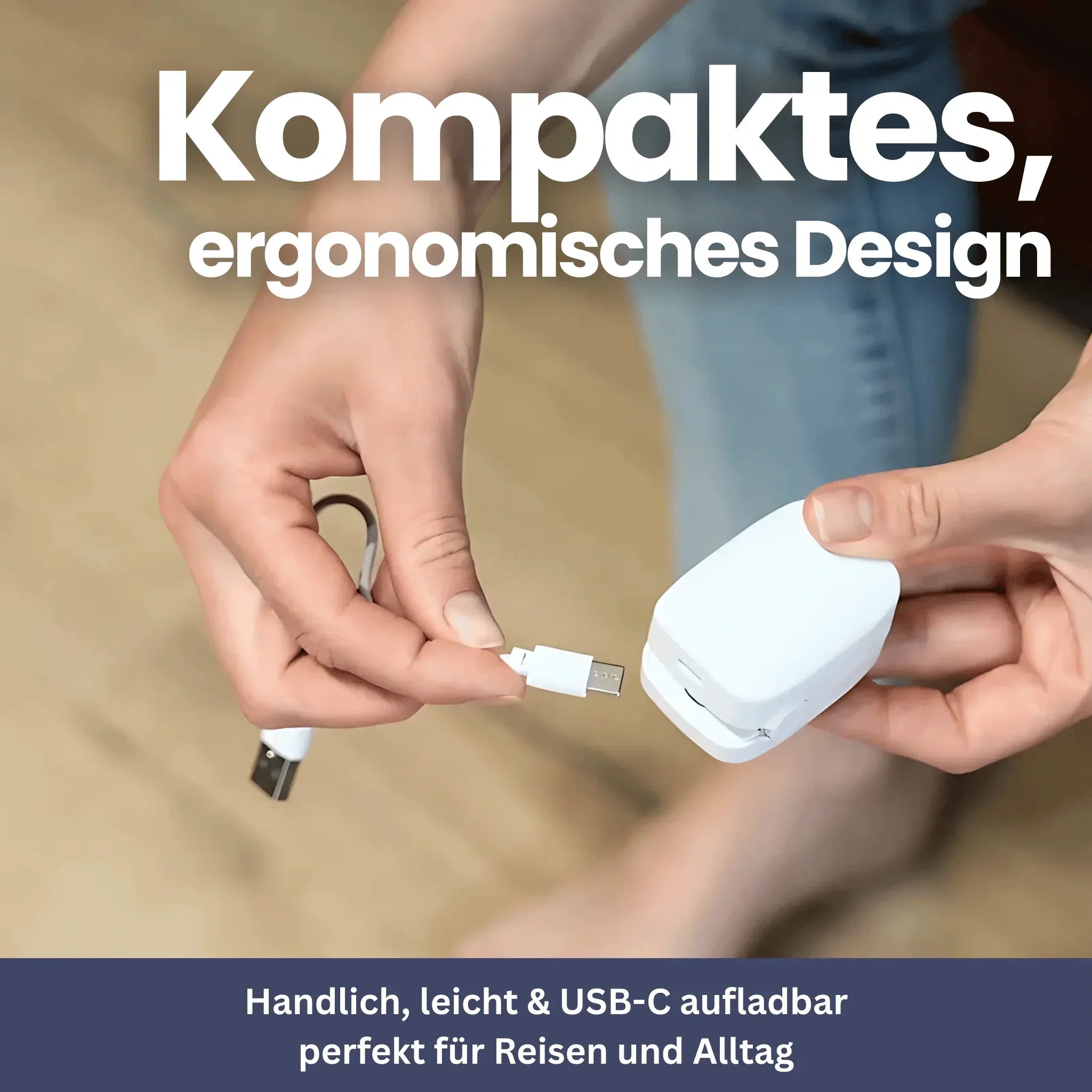"Kompaktes NailClip Nagelpilztherapie-Gerät vorne, ideal für effektive Nagelbehandlung mit Phototherapie-Technologie."