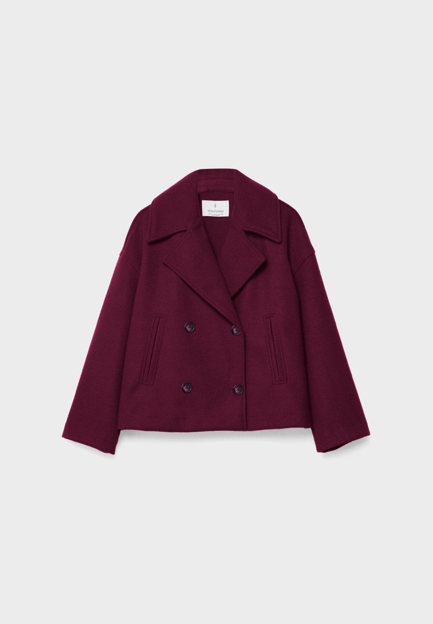 "Kurze elegante Damenjacke, auffälliger Kragen, doppelreihiger Knopfverschluss, vielseitige Farben, modische Silhouette"