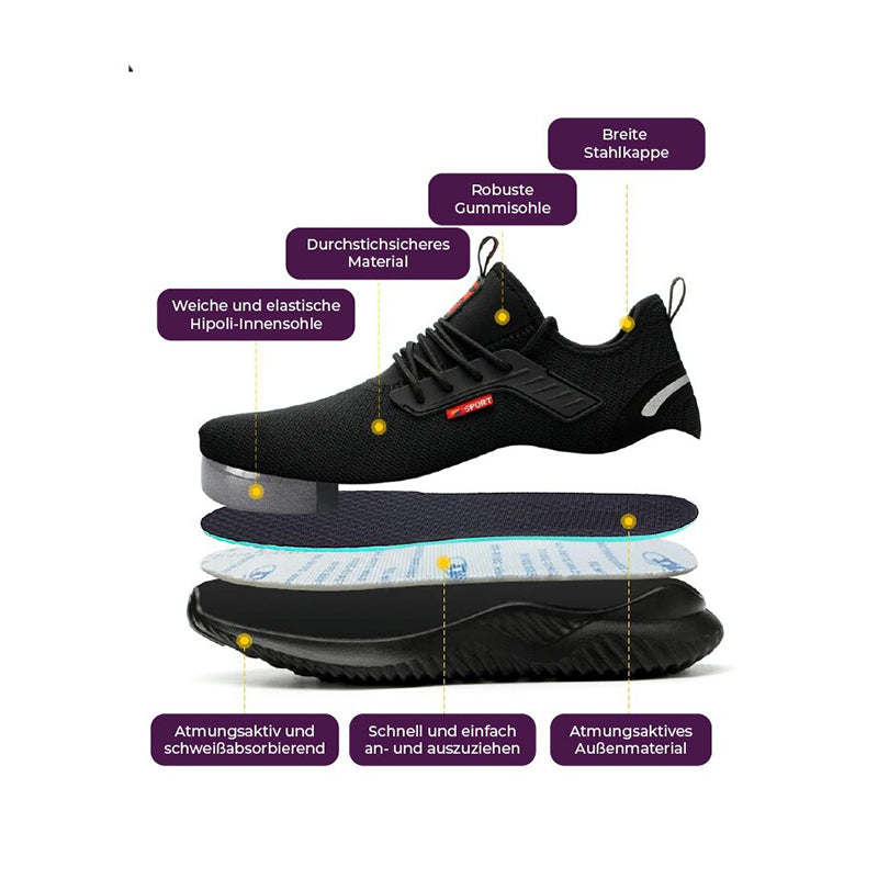 Detaljer av sikkerhetssko