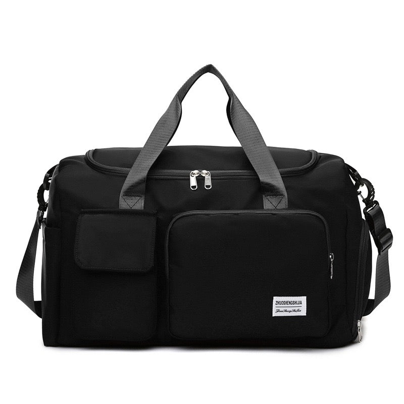 "Lila wasserdichte Reisetasche aus Oxford-Stoff, multifunktional, mit mehreren Fächern für Sport und Reisen."