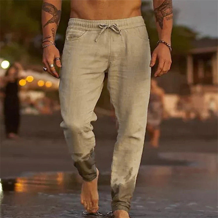 "Lässige Herren Leinenhose, leichtes Design, komfortable Passform, vielseitig kombinierbar, ideal für Freizeit und Alltag."