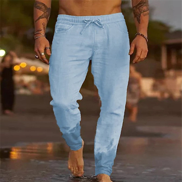 "Lässige Herren Leinenhose, leichtes Design, komfortable Passform, vielseitig kombinierbar, ideal für Freizeit und Alltag."