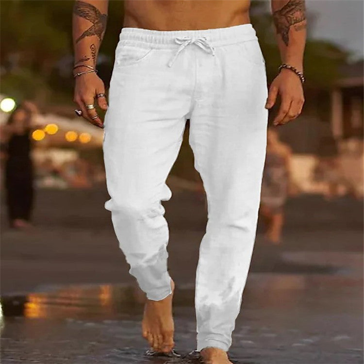 "Lässige Herren Leinenhose, leichtes Design, komfortable Passform, vielseitig kombinierbar, ideal für Freizeit und Alltag."