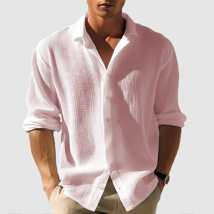 "Lässiges Herren-Button-Down-Hemd im Sommerstil, klassischer Kragen, Knopfleiste, vielseitig, in verschiedenen Farben"