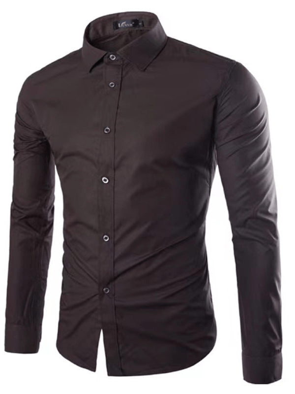 "Lässiges, bügelfreies Slim Fit Herrenhemd aus komfortablem Material, ideal für elegantes und vielseitiges Styling."
