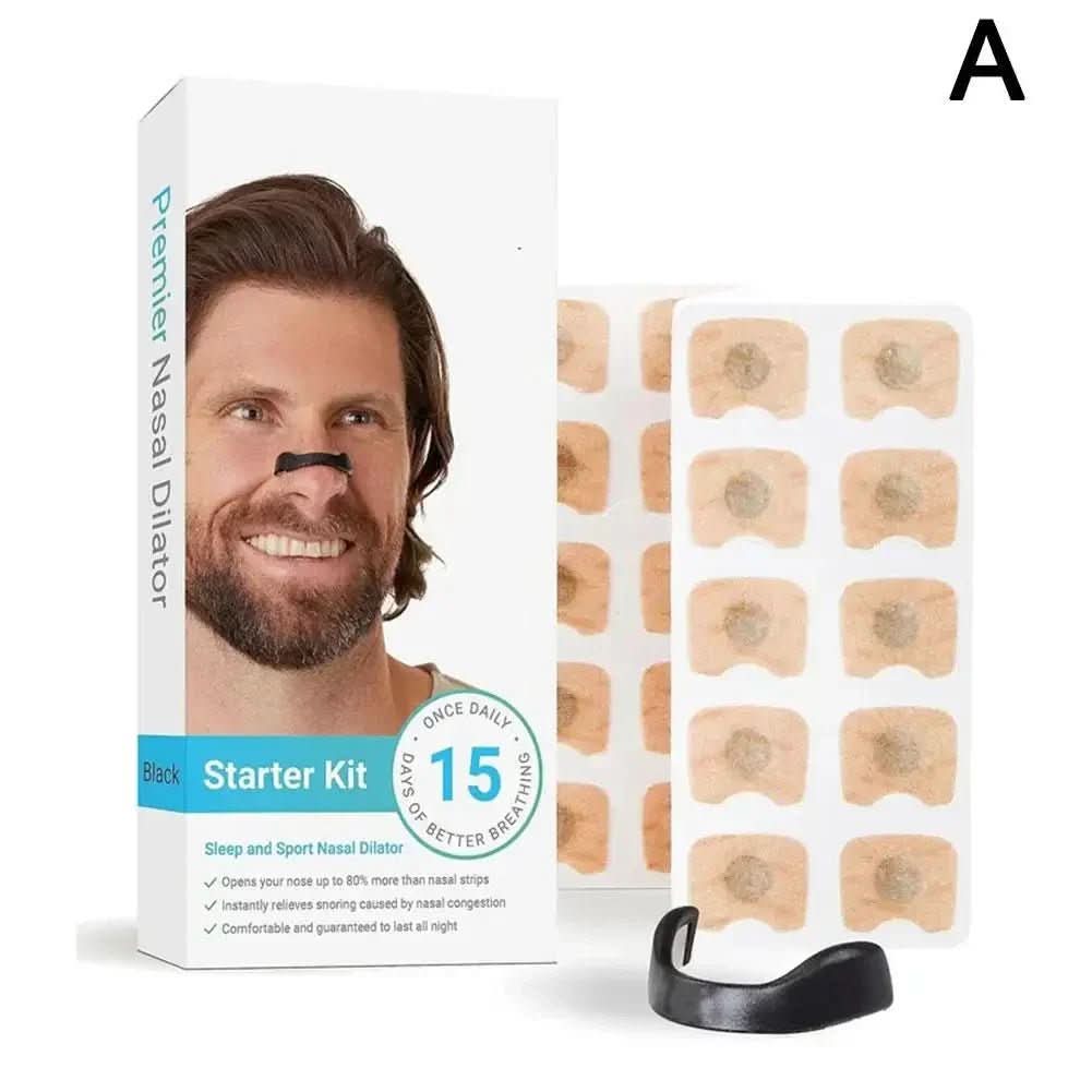 Person som bærer Airflow Pro magnetiske nesestrimler under søvn