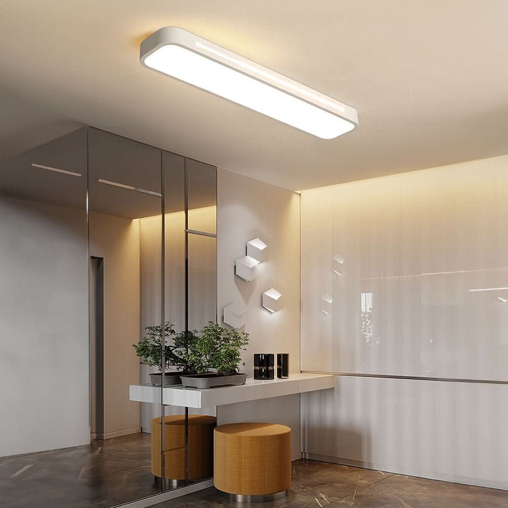 "Minimalistische LED Deckenleuchte im nordischen Stil, aus Eisen und Acryl, mit einstellbaren Lichtfarben und Größen."