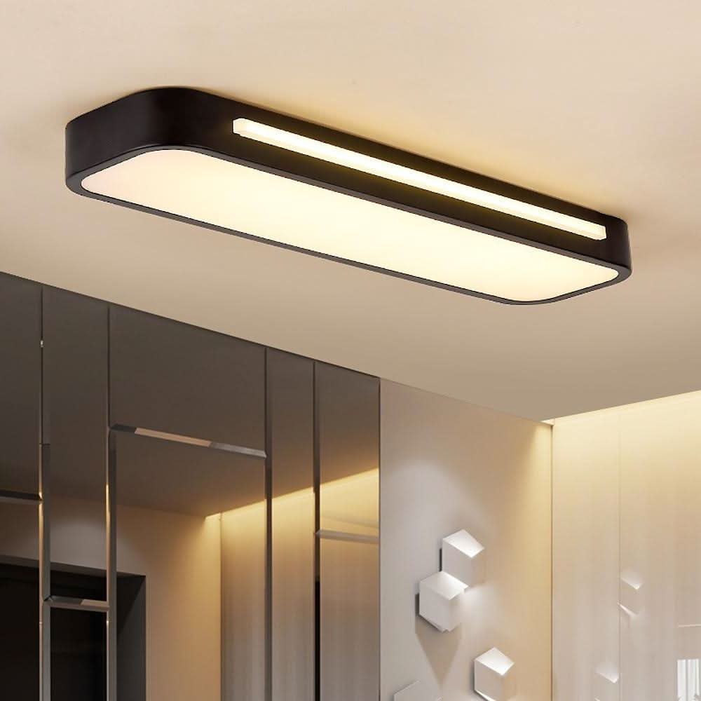 "Minimalistische LED Deckenleuchte im nordischen Stil, aus Eisen und Acryl, mit einstellbaren Lichtfarben und Größen."