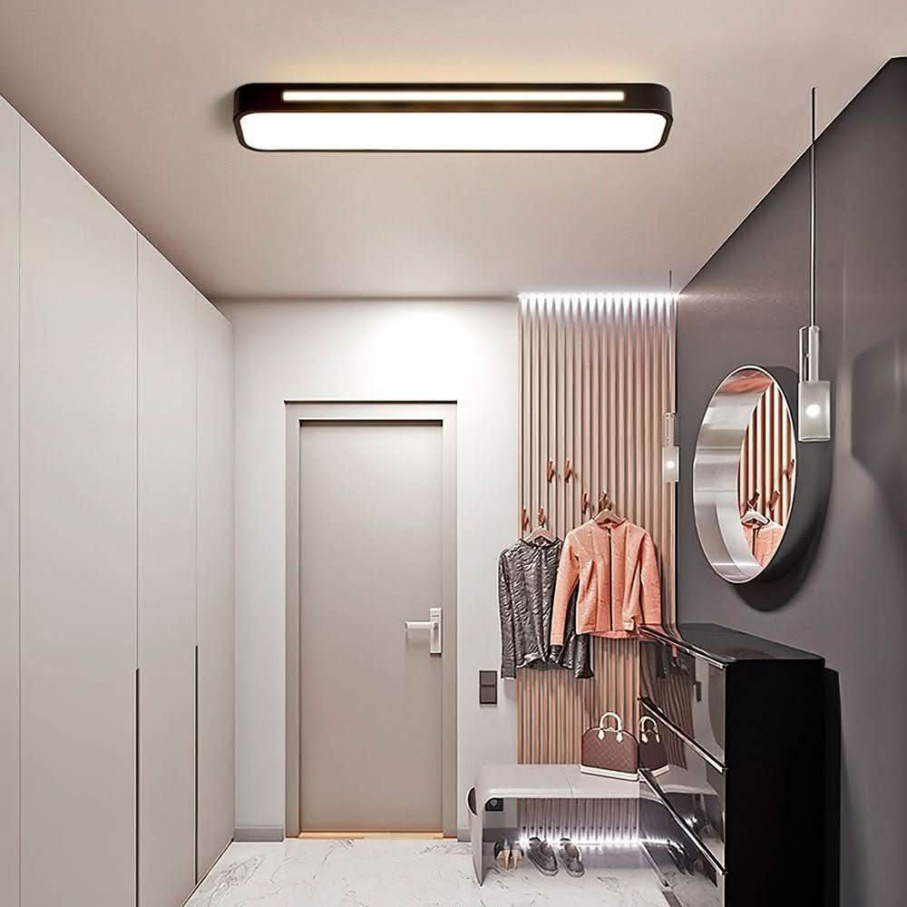 "Minimalistische LED Deckenleuchte im nordischen Stil, aus Eisen und Acryl, mit einstellbaren Lichtfarben und Größen."