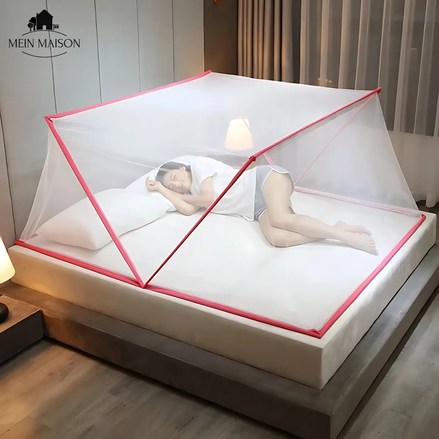 "Mosquitonetz-Zelt aus atmungsaktivem Polyester, faltbar, leicht, idealer Mückenschutz für Garten, Camping, Reisen."