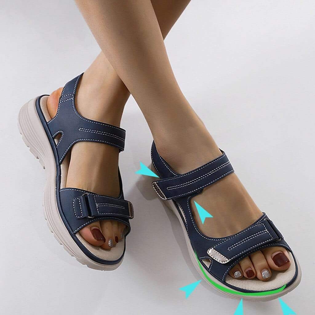 Orthopädische Damen-Sandalen mit verstellbaren Riemen, ergonomischer Sohle und stilvollem Design für hohen Komfort.