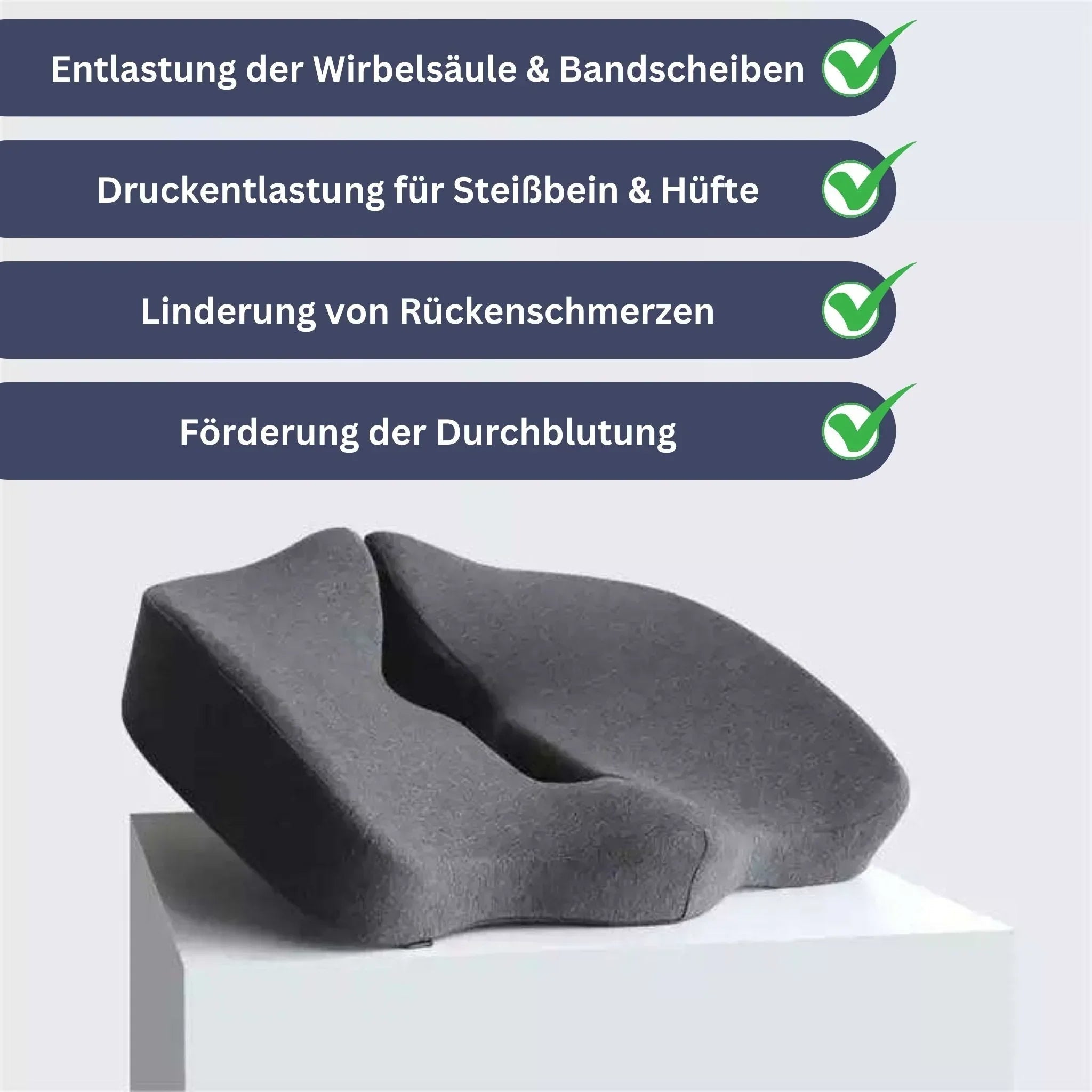 "Orthopädisches Druckentlastungs-Kissen mit ergonomischem Design zur Haltungskorrektur, Detailansicht für Komfort."