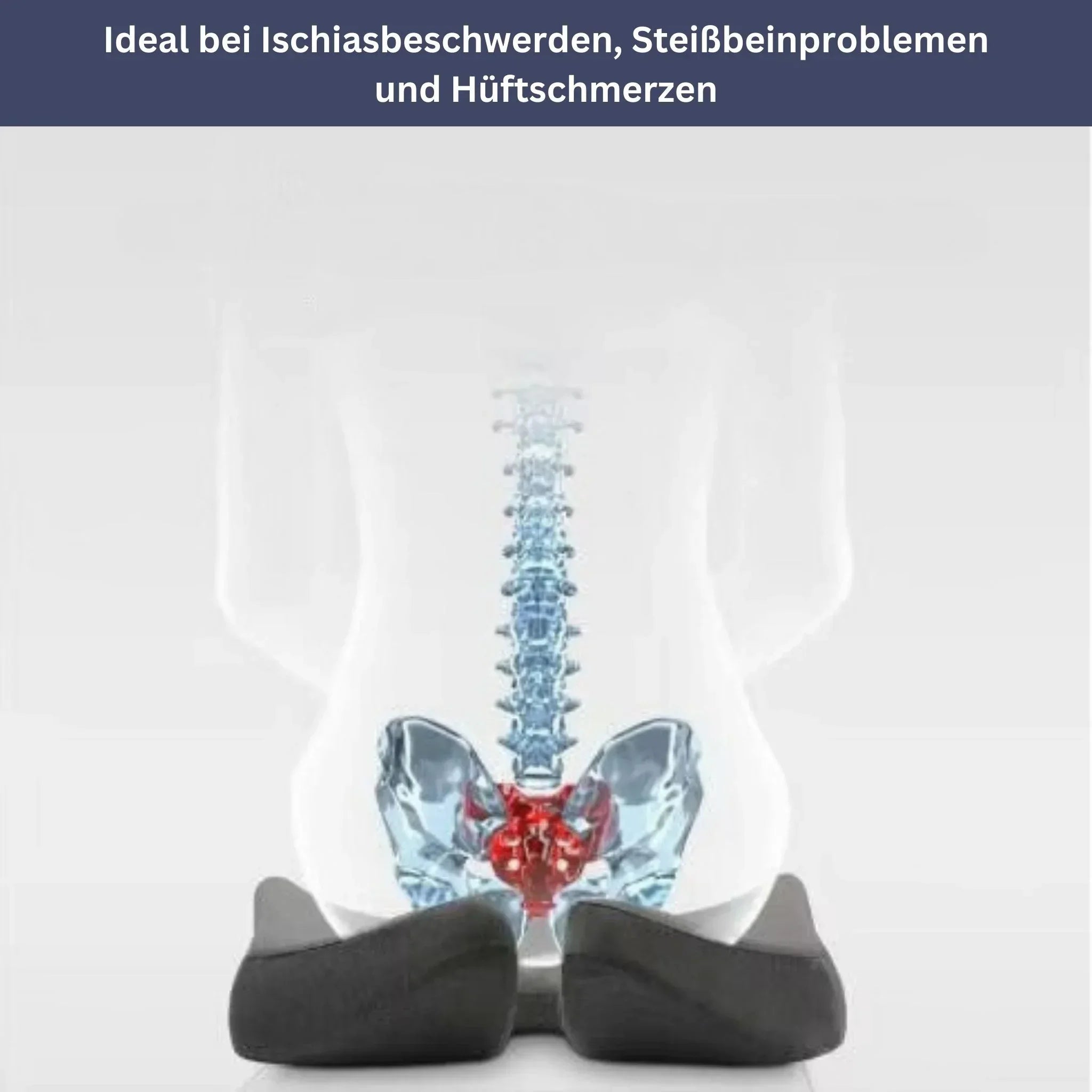 "Orthopädisches Druckentlastungs-Kissen mit ergonomischem Design zur Haltungskorrektur, Detailansicht für Komfort."