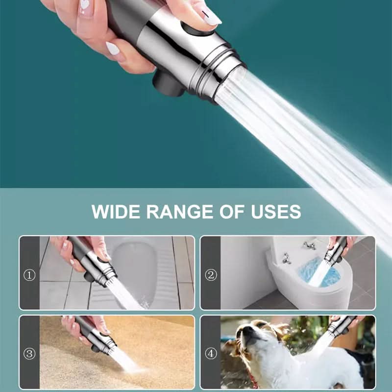 "PowerStream Duschkopf mit starkem Wasserstrahl und Filter, silberfarben, lässt Wassermassage und Spa-Erlebnis zu Hause erleb