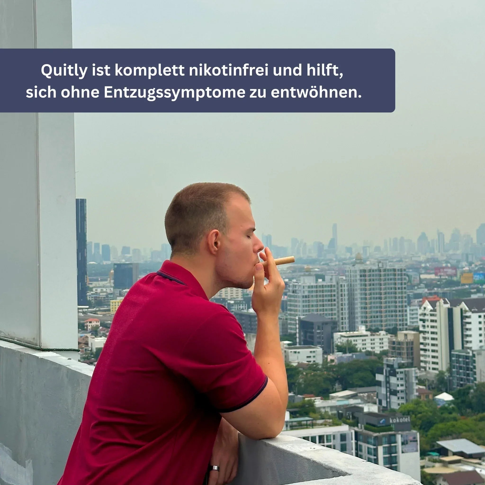 "Quitly Komplett-Set für Rauchstopp, modernes Design, diskret und stilvoll, ideal für den Übergang zu rauchfreiem Leben."