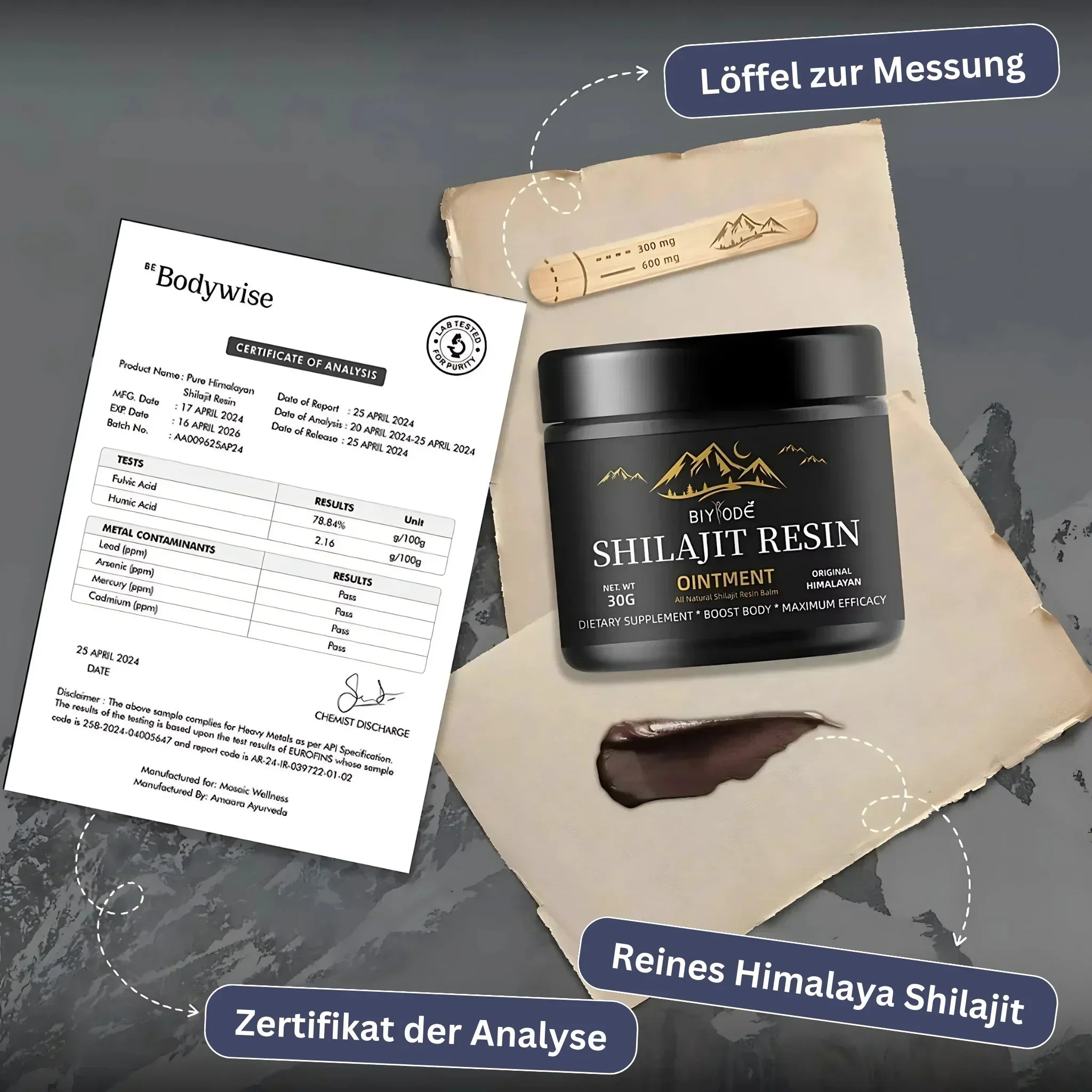 "Reines Shilajit Harz 30g, 50g, tiefschwarz, einzigartige Konsistenz, natürliche Energiequelle für Vitalität und Wohlbefinden