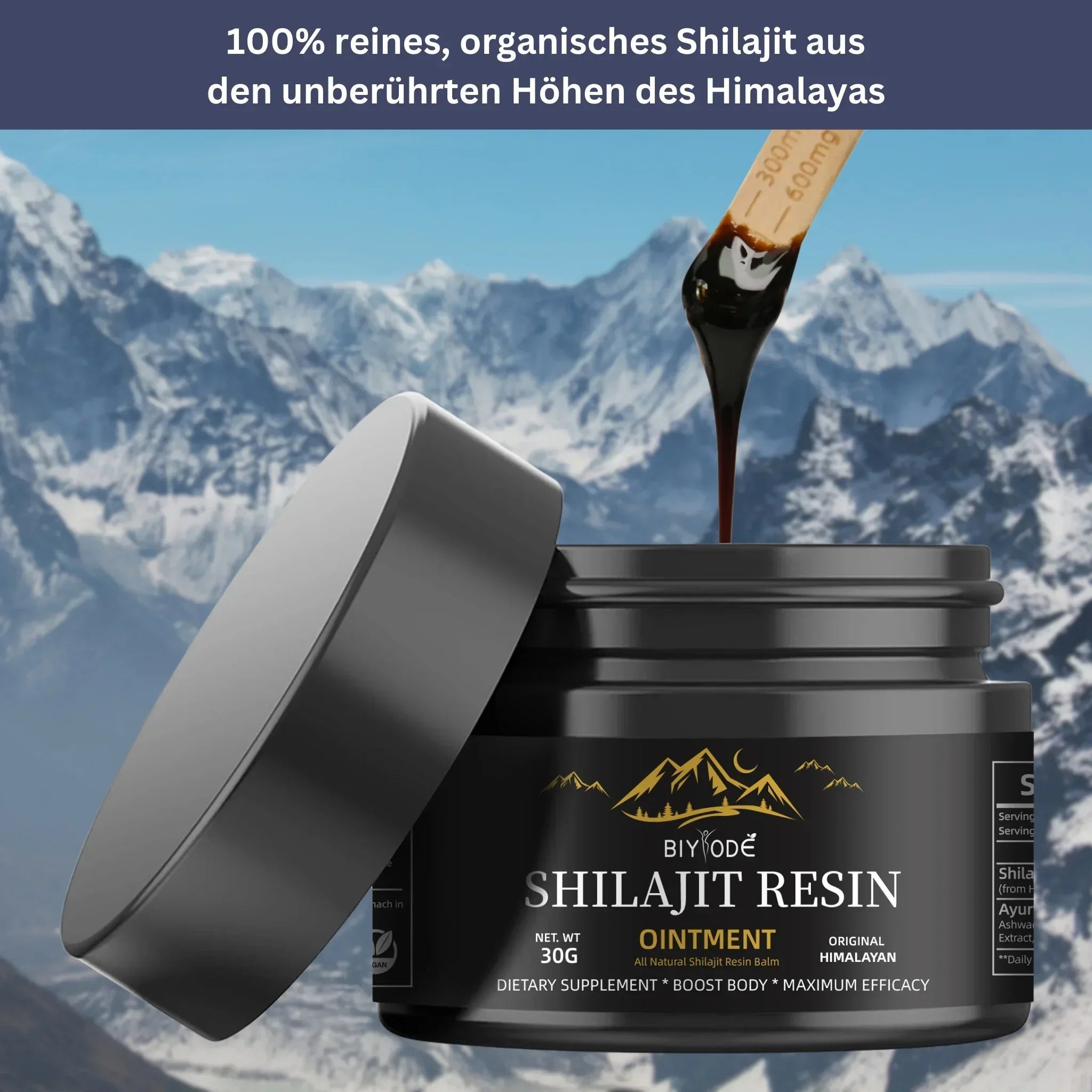 "Reines Shilajit Harz 30g, 50g, tiefschwarz, einzigartige Konsistenz, natürliche Energiequelle für Vitalität und Wohlbefinden