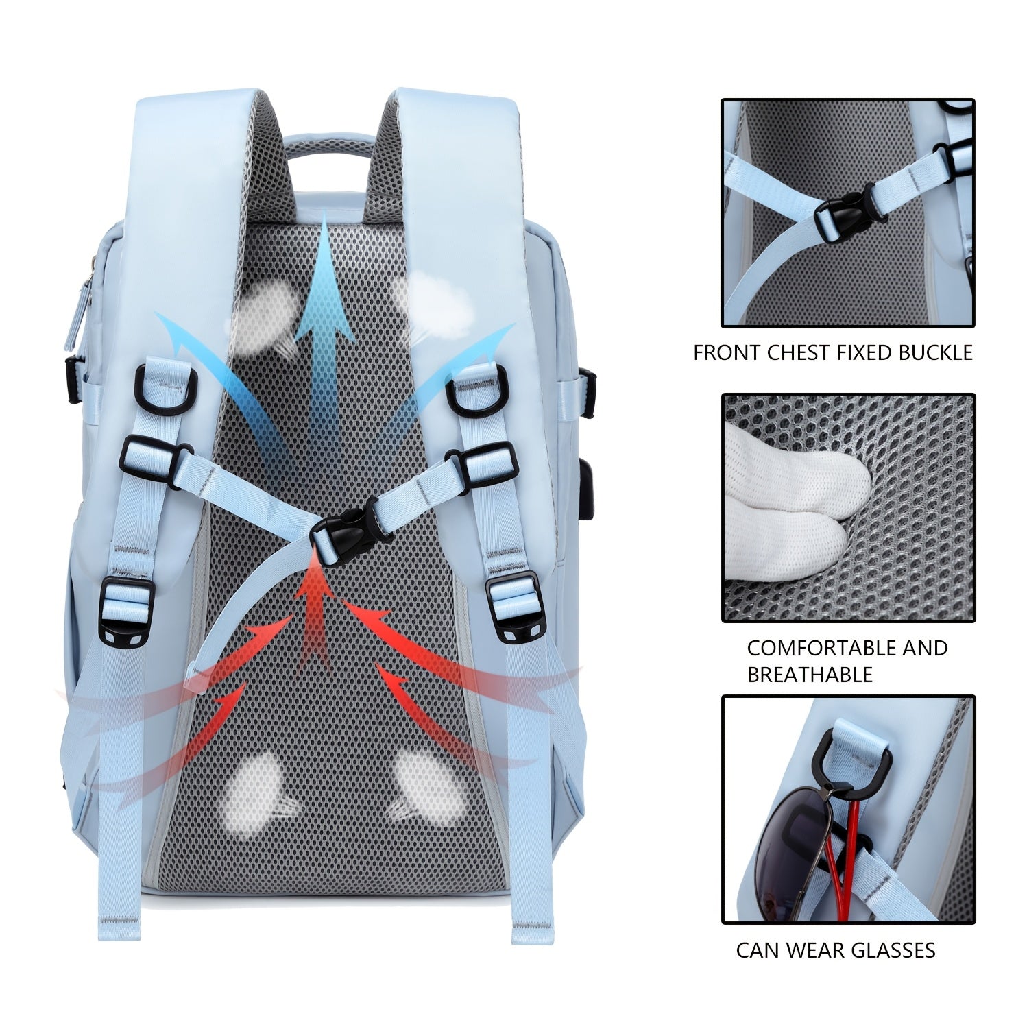 "Reiserucksack mit Schuhfach, gepolstertem Laptopfach, ergonomischen Trägern, geräumig, wasserabweisend, funktional"
