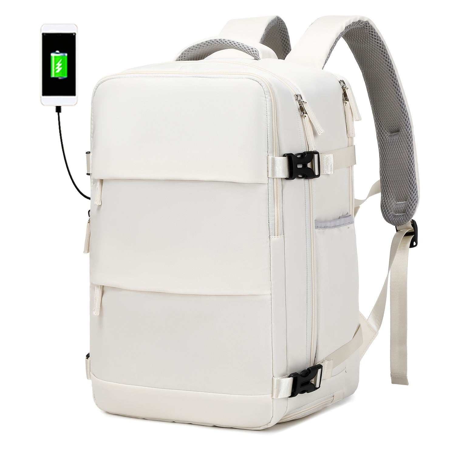 "Reiserucksack mit Schuhfach, gepolstertem Laptopfach, ergonomischen Trägern, geräumig, wasserabweisend, funktional"