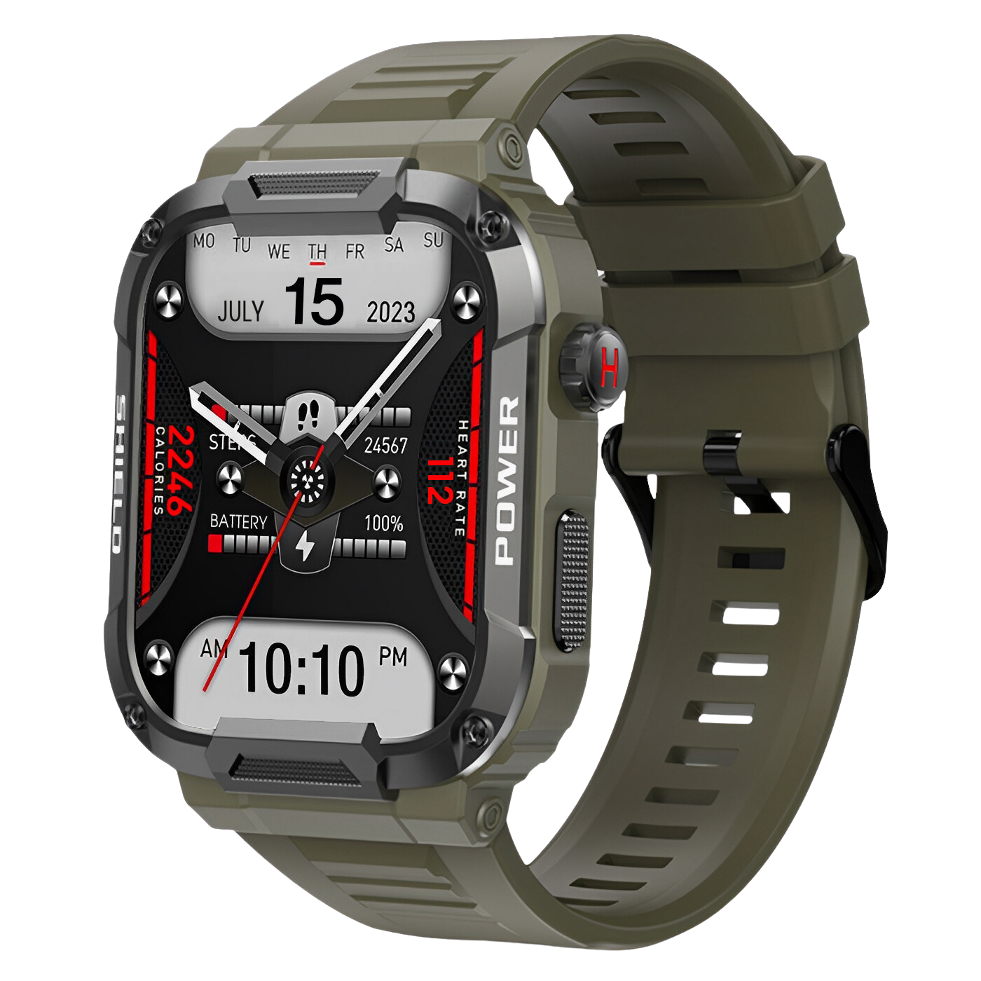 Robuste Smartwatch mit langer Akkulaufzeit in Schwarz, ideal für Sportler, bietet nahtlose Konnektivität und Fitness-Tracking