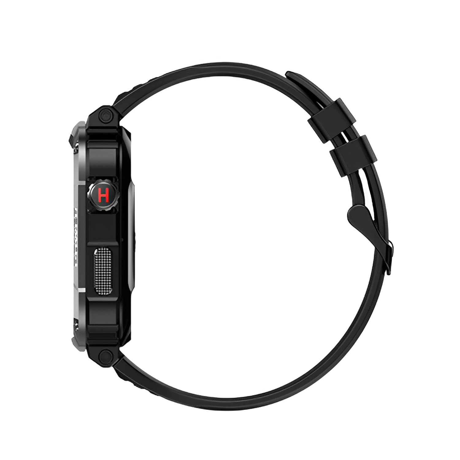 Robuste Smartwatch mit langer Akkulaufzeit in Schwarz, ideal für Sportler, bietet nahtlose Konnektivität und Fitness-Tracking