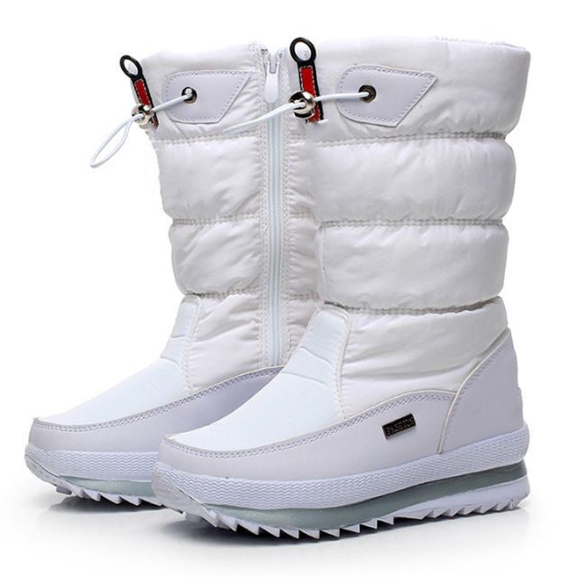 Rutschfeste wasserdichte Winterstiefel mit flauschigem Innenfutter, ideales modisches Damen-Schuhwerk für kalte Tage.