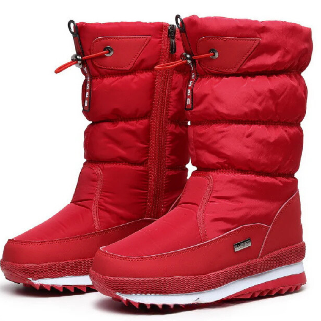 Rutschfeste wasserdichte Winterstiefel mit flauschigem Innenfutter, ideales modisches Damen-Schuhwerk für kalte Tage.