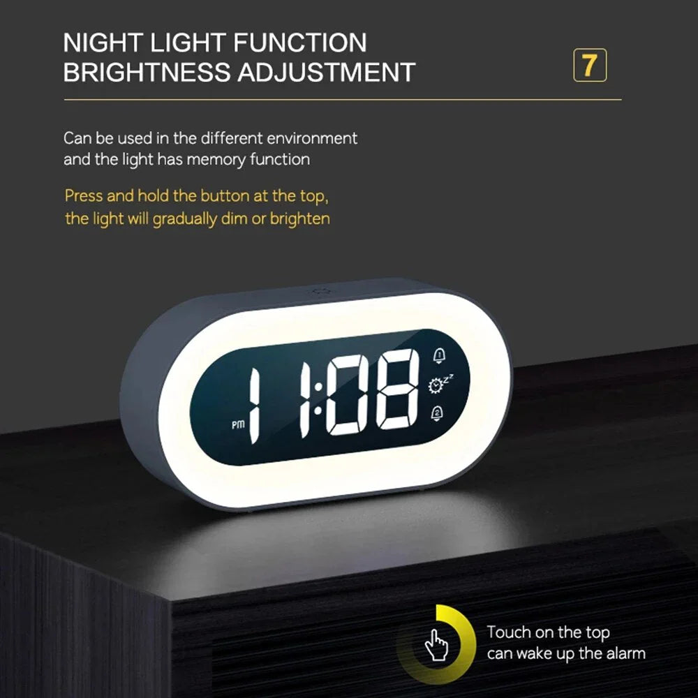 "Sanfter Lichtwecker mit LED-Display und Naturklängen in stilvollem Design für entspannte Aufwachmomente"