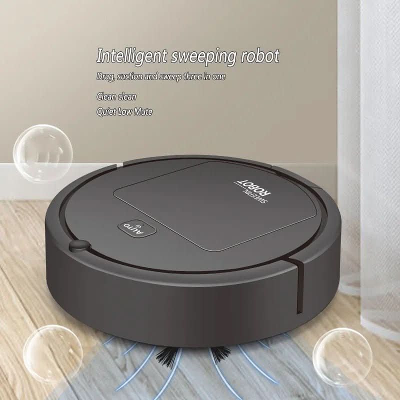 Schwarzer Roboterstaubsauger für Tiefenreinigung, intelligente Navigation, allergikerfreundlich, flüsterleise, einfach zu bed