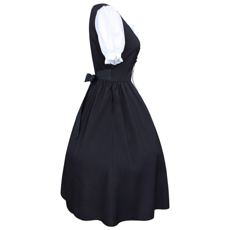 "Traditionelles Damen Dirndl mit Schürze, elegantes Trachtenkleid für das Oktoberfest, bayerisches Design"