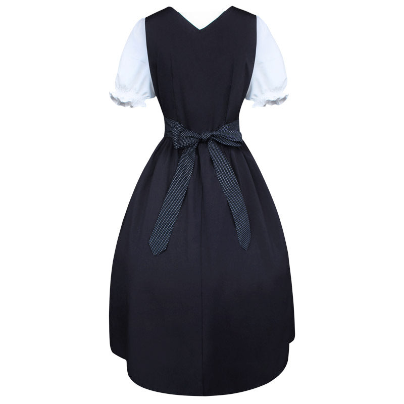 "Traditionelles Damen Dirndl mit Schürze, elegantes Trachtenkleid für das Oktoberfest, bayerisches Design"