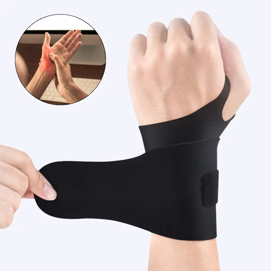 Verstellbare Handbandage für Karpaltunnel, schwarz, atmungsaktiv; bietet Unterstützung und Schmerzlinderung für das Handgelen