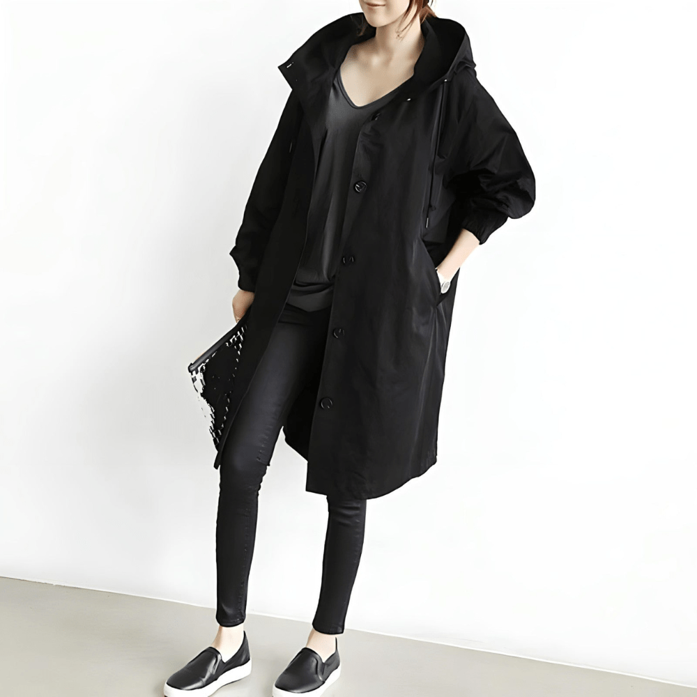 "Wasserabweisende leichte Windbreaker Jacke mit Kapuze, ideal für variable Wetterbedingungen, stilvoll und praktisch."