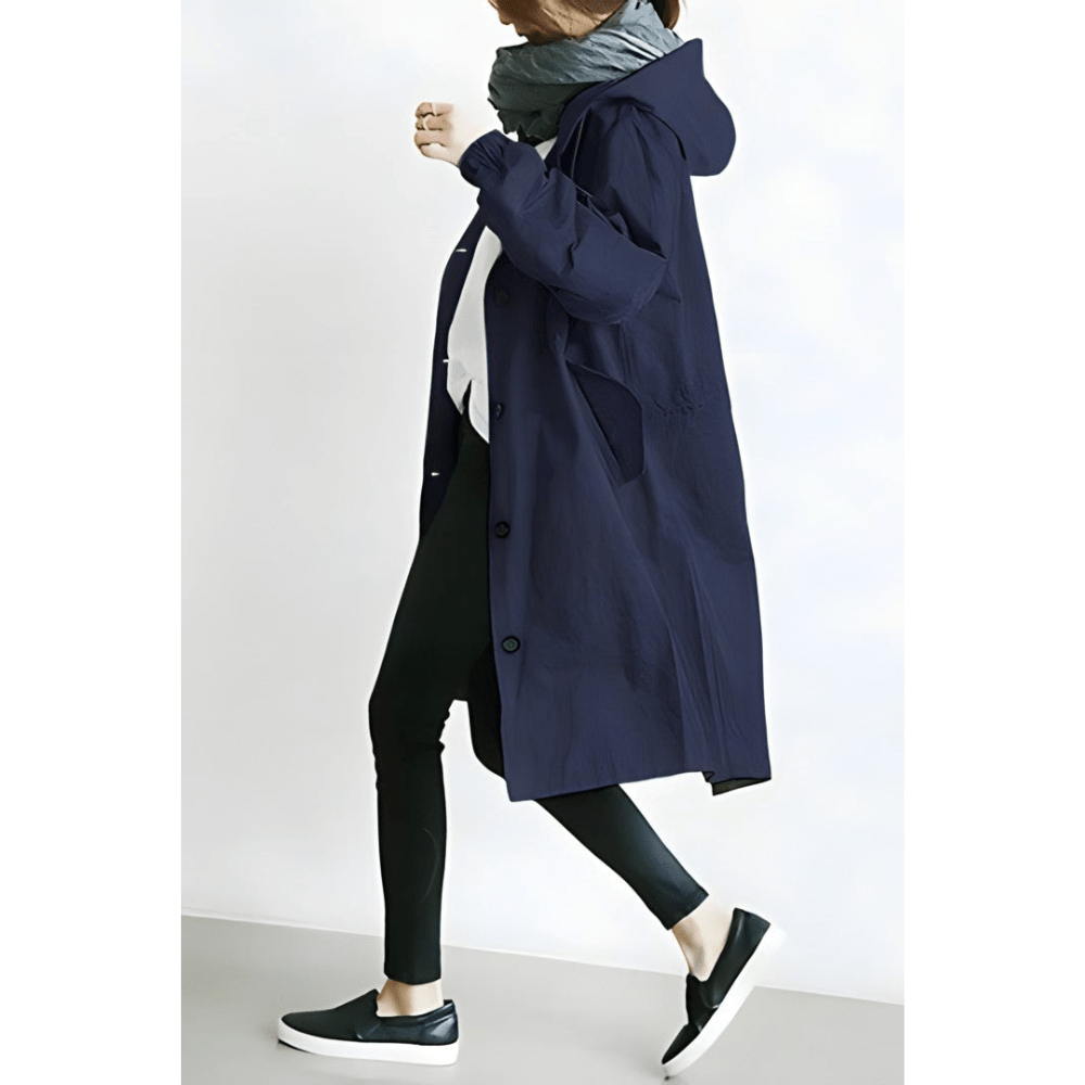 "Wasserabweisende leichte Windbreaker Jacke mit Kapuze, ideal für variable Wetterbedingungen, stilvoll und praktisch."